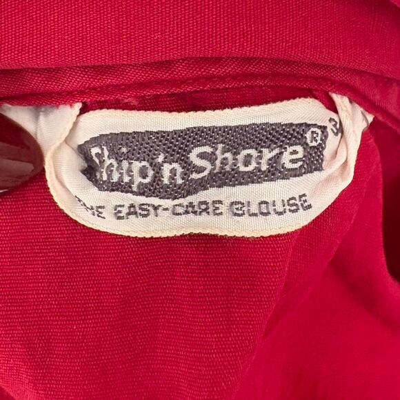 Vintage 60s shipn shore red button up - Picture 3 of 3